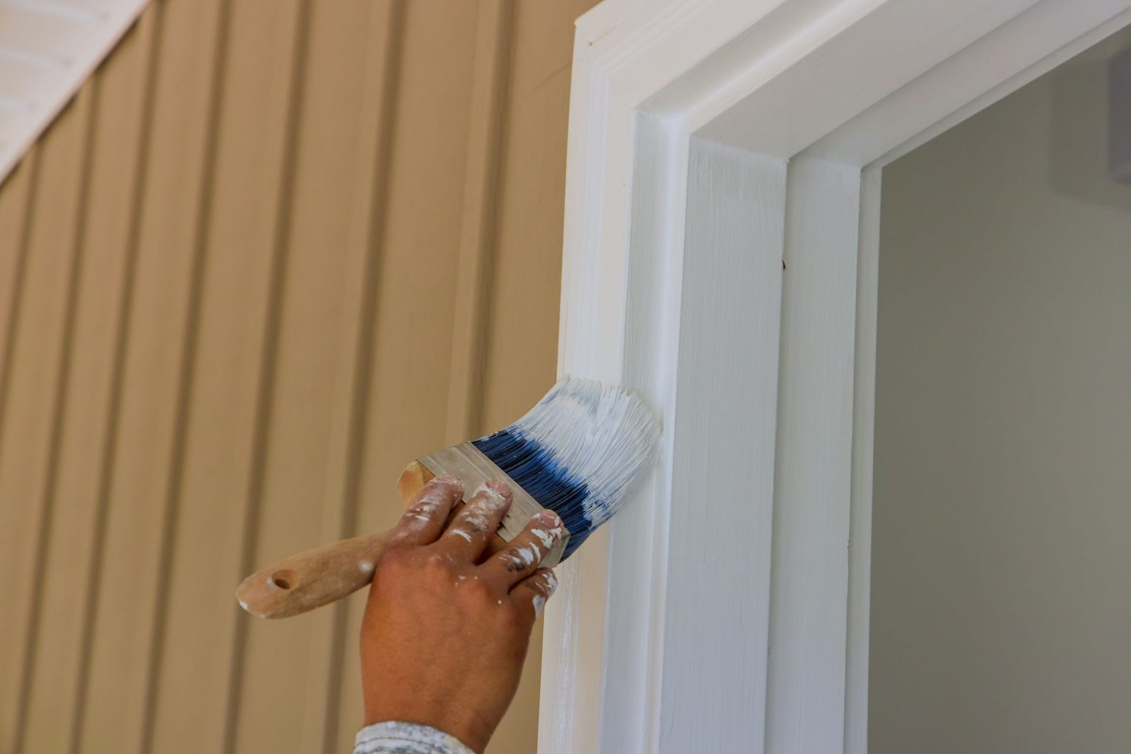 Detailed painted trim and decorative molding